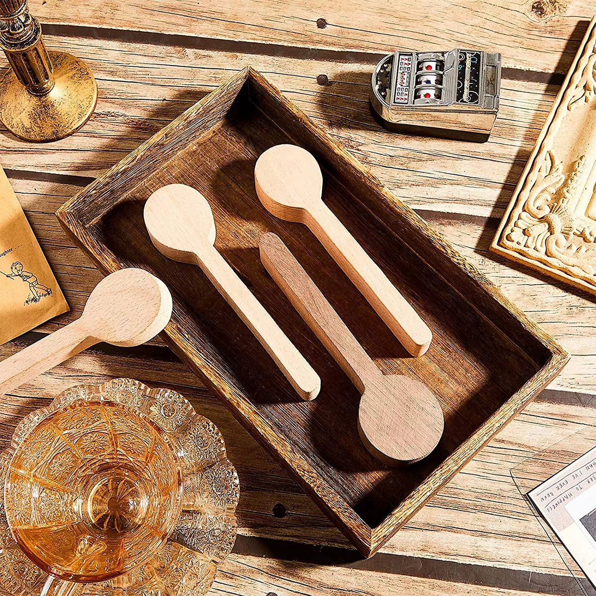 5-Piece Wooden Spoon Carving Kit – Beech & Walnut Blanks for DIY Craft Projects & Whittling