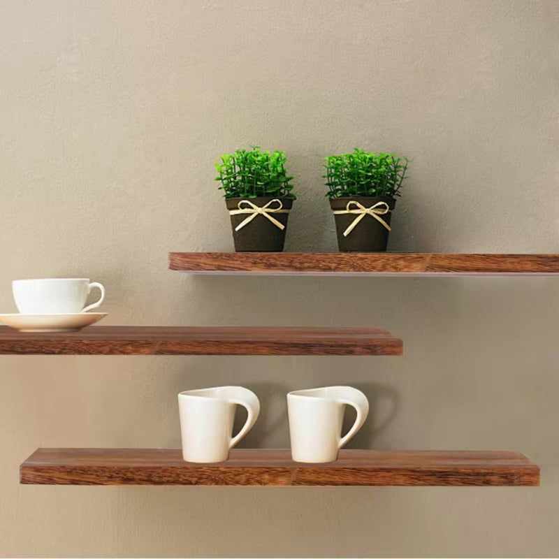 Durable Solid Decoration Floating Rustic Wooden Wall Shelves Home Storage Wall Mounted Shelves Home Decoration Display Shelves