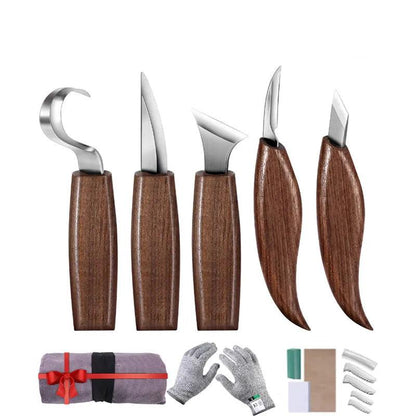 Wood Carving Tool Set – Chisels, Knives & Peelers for DIY Woodworking & Crafting