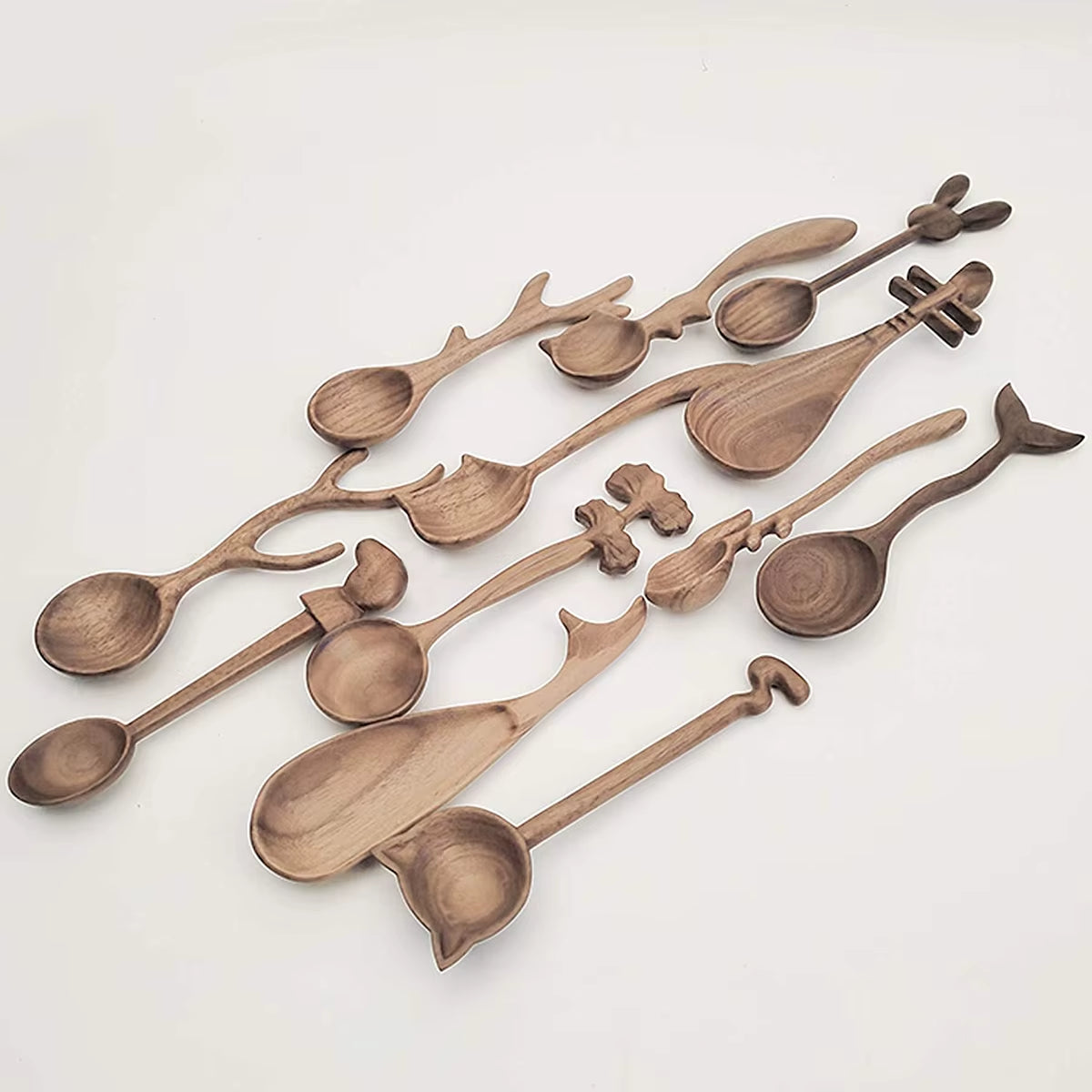 5-Piece Wooden Spoon Carving Kit – Beech & Walnut Blanks for DIY Craft Projects & Whittling