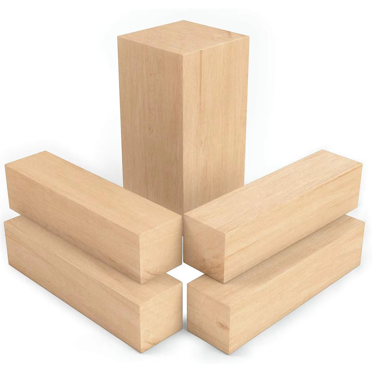 5-Piece Basswood Carving Kit – Soft Blocks for Relaxing Craft Projects, Ideal for Beginners