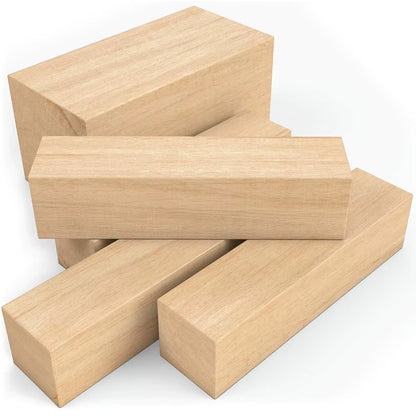 5-Piece Basswood Carving Kit – Soft Blocks for Relaxing Craft Projects, Ideal for Beginners