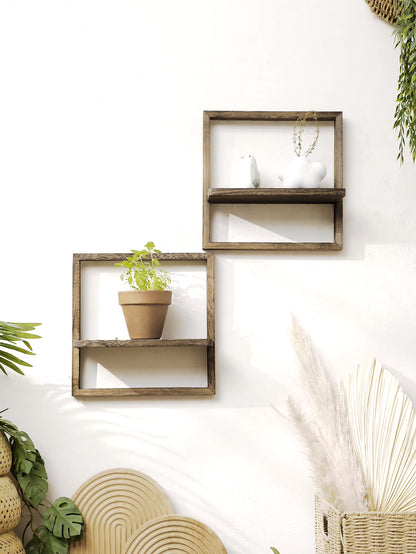 Wooden Display Shelf Floating Shelves Rustic Wood Shelves Wall Storage for Bedroom Kitchen over Toilet Small Wall Mounted Gifts